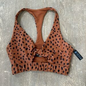 Beach riot leopard print sports bra